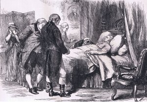 Washington sur son lit de mort, illustration de l