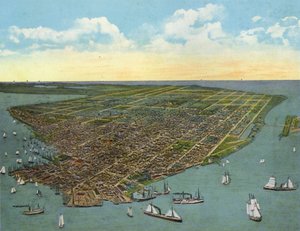 Vue aérienne, Key West, Floride