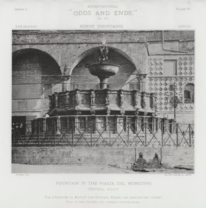 Fontaine sur la Piazza Del Municipio, Pérouse, Italie