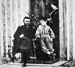Le général Grant avec sa femme Julia Dent et leur fils Frederick Dent Grant, à City Point