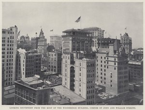 Regardant vers le sud-ouest depuis le toit du bâtiment Woodbridge, coin des rues John et William - American Photographer
