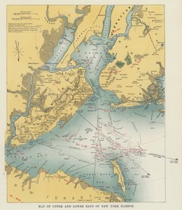 Carte des baies supérieure et inférieure du port de New York