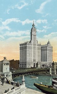 Michigan Boulevard, pont et Wrigley Building