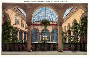 Maison des singes, Forest Park, St Louis, Missouri, États-Unis (photo couleur)
