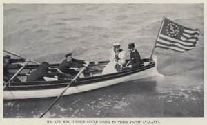 M. et Mme George Gould se rendant à leur yacht Atalanta