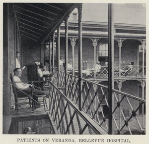 Patients sur la véranda, Hôpital Bellevue
