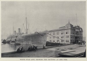 White Star Line, montrant le Teutonic à son quai