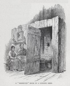 Une chambre "réservée" dans un abri de logement (lithographie) - American School