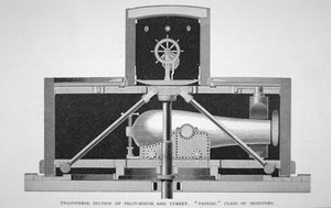 Une section du monitor cuirassé à tourelle unique de classe Passaic