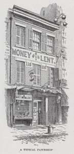 Un prêteur sur gages typique (lithographie) - American School
