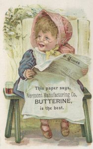 Publicité pour le beurreine de Vermont Manufacturing Co., c.1880 - American School