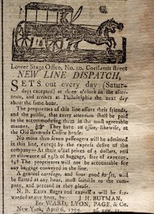 Publicité pour le New Line Dispatch, du New York Journal & Patriotic Register, 6 avril 1793 - American School