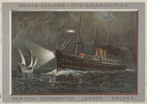 Publicité pour la compagnie de navigation à vapeur North German Lloyd - American School