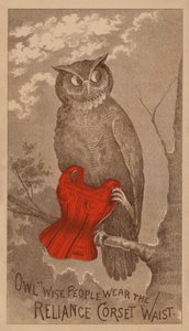 Carte publicitaire pour les corsets Reliance