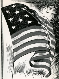 Drapeau américain flottant au-dessus de Fort McHenry - American School
