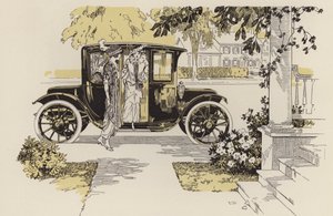 Automobile line illustrations, pre WW1 (litho) - American School