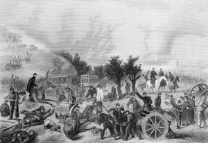 Bataille de Gettysburg, Pennsylvanie 1863, imprimée dans The History of the United States, 1866 - American School