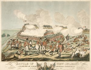 Bataille de la Nouvelle-Orléans et mort du Major Général Packenham le 8 janvier 1815, pub. 1815