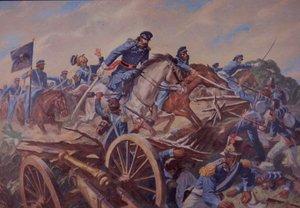 Bataille de Resaca de la Palma, guerre américano-mexicaine (aquarelle sur papier)