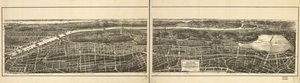 Vue aérienne de la partie des 23e et 24e arrondissements de la ville de New York, à l