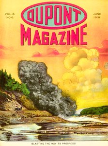 Dynamitage pour le progrès, couverture du DuPont Magazine, juin 1918