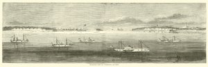 Flotte de blocus au large de Wilmington, Old Inlet, octobre 1864 - American School