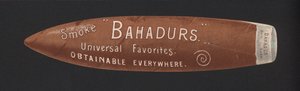 Marque-page publicitaire pour les cigares Bahadur