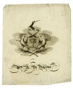 Ex-libris de William Axtell De Peyster (1793-1856), c.1840