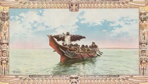 Canoë avec une fête nuptiale Kwakiutl par Edward S. Curtis - American School