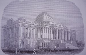 Bâtiment du Capitole, Washington DC, USA, vers 1848 (gravure)
