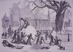 Boule de neige de Noël, scène sur Boston Common