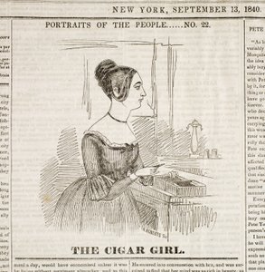 Cigar Girl, première page du "New York Sunday Atlas", 13 septembre 1840 - American School