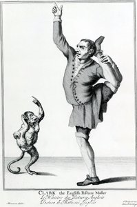 Clark le Posture Maker anglais, tiré de la série The Cryes of the City of London Drawne after the Life, gravure d