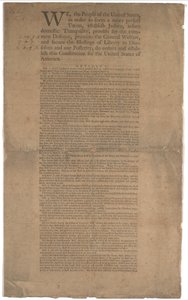 Constitution, première impression, imprimée par Dunlap & Claypoole, 17-19 septembre 1787