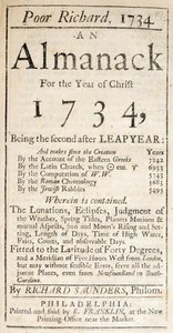 Couverture de Poor Richard, un almanach, 1734