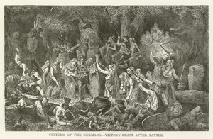 Coutumes des Germains, festin de victoire après la bataille