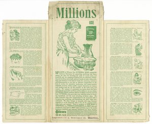 Savon Cuticura [verso de la carte commerciale pliée ou de la boîte]