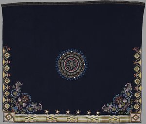 Couverture de danse, Anishinabe, Dakota, vers 1840-50 (laine, soie et perles) - American School