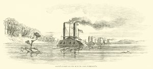 Flotte de Davis en route pour rejoindre celle de Farragut, juillet 1862 - American School