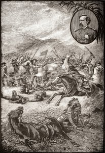 Mort du Général George Armstrong Custer et des soldats de la 7e cavalerie à la bataille de Little Big Horn, 25 juin 1876 - American School