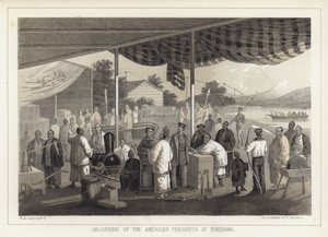 Remise des présents américains à Yokohama, Japon - American School