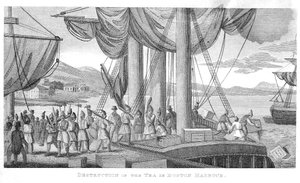 Destruction du thé dans le port de Boston en 1773