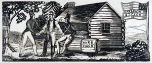 Emblème pour la campagne présidentielle de Harrison & Tyler en 1840, pub. 1840 - American School