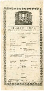 Menu de la Maison Franklin pour le 23 Mai 1844, 1844