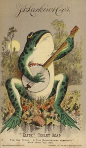 Grenouille jouant du banjo
