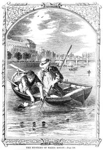 Frontispice de Le Mystère de Marie Roget par Edgar Allen Poe 1852