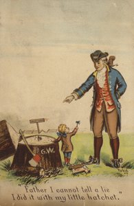 George Washington confessant à son père - American School
