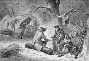 Les soldats de George Washington à Valley Forge, hiver 1777-78