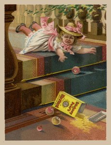 Fille trébuchant et renversant de la moutarde - American School