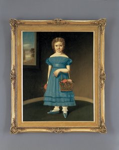 Fille avec panier de fleurs